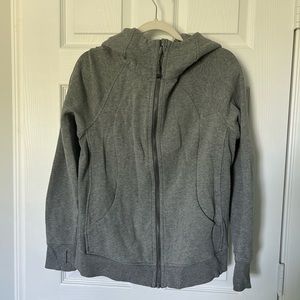 Lulu neon grey scuba hoodie zip up